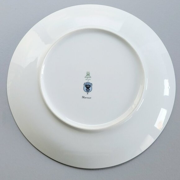 Vintage PM Jaeger & Co. Harvest Dinner Plate, Peach & Cherry, Heavy Gold Trim - Picture 5 of 10